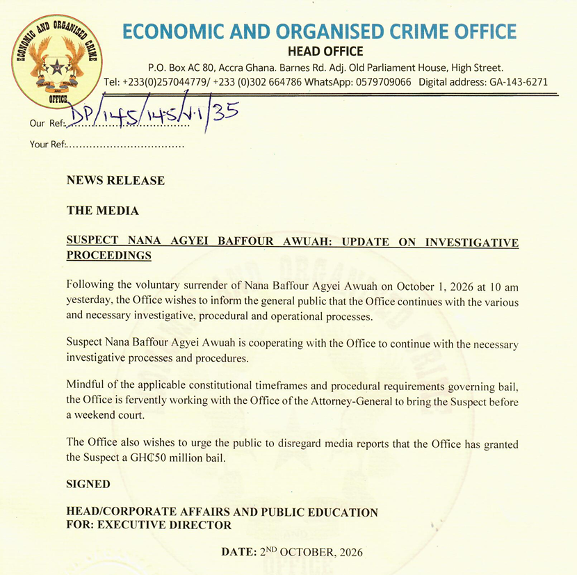 Official statement from EOCO